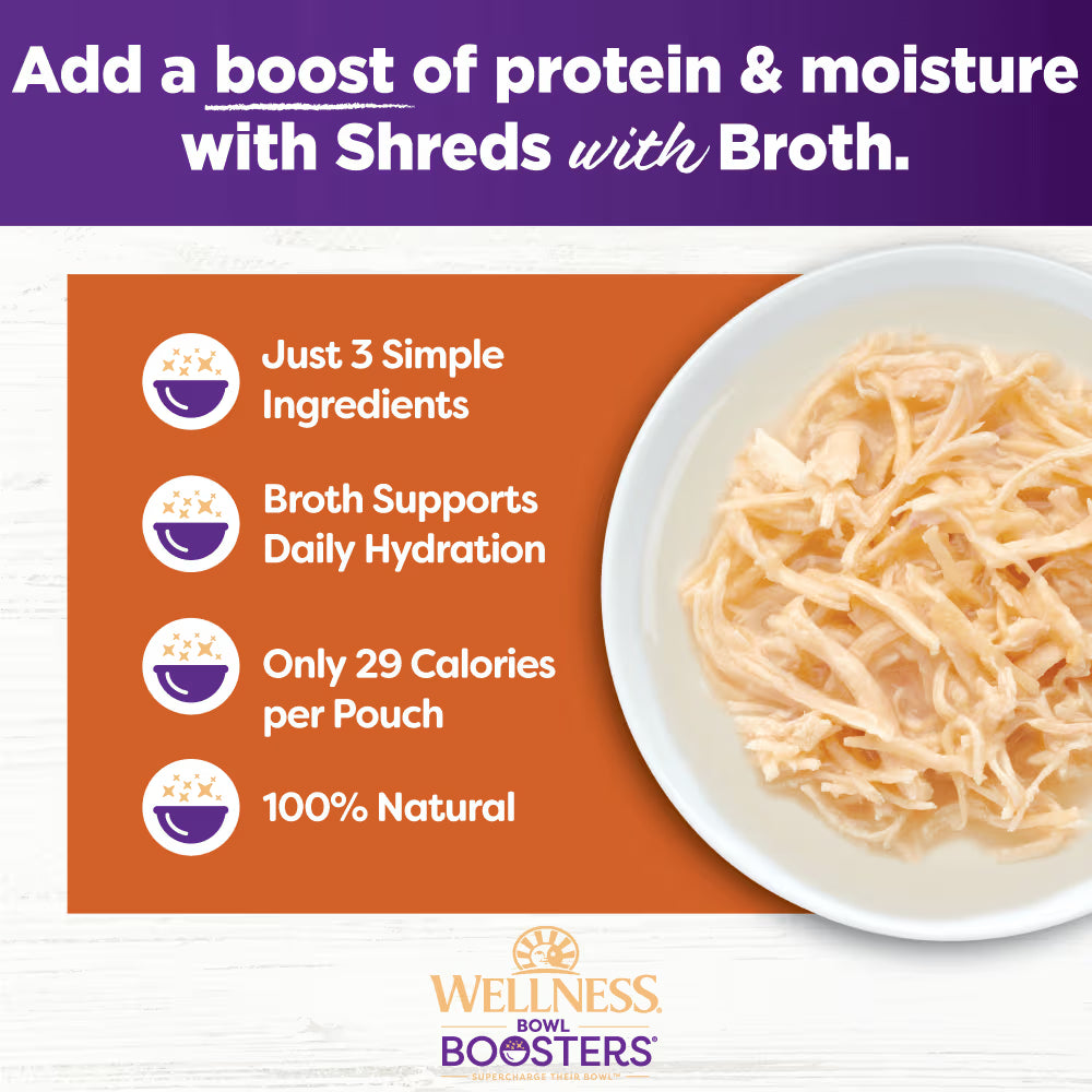 WELLNESS Core Wet Cat Food Bowl Boosters Shredded Chicken In Broth