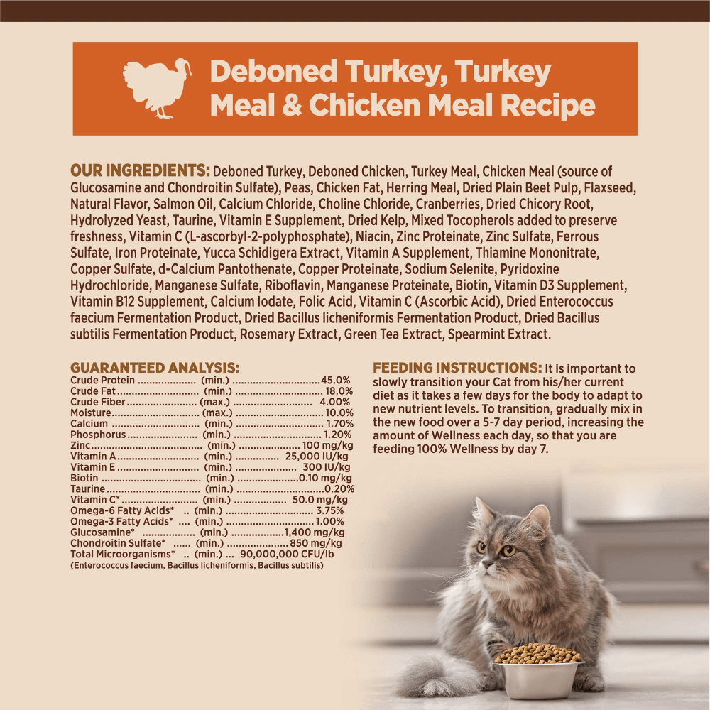 WELLNESS Core Grain Free Original Formula Cat Dry Food Turkey & Chicken 2.27kg