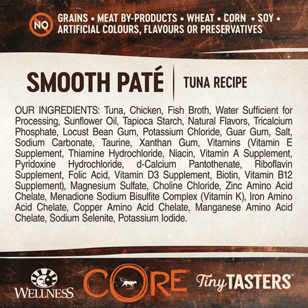 WELLNESS Core Wet Cat Food Tiny Tasters Smooth Pâté Tuna Recipe