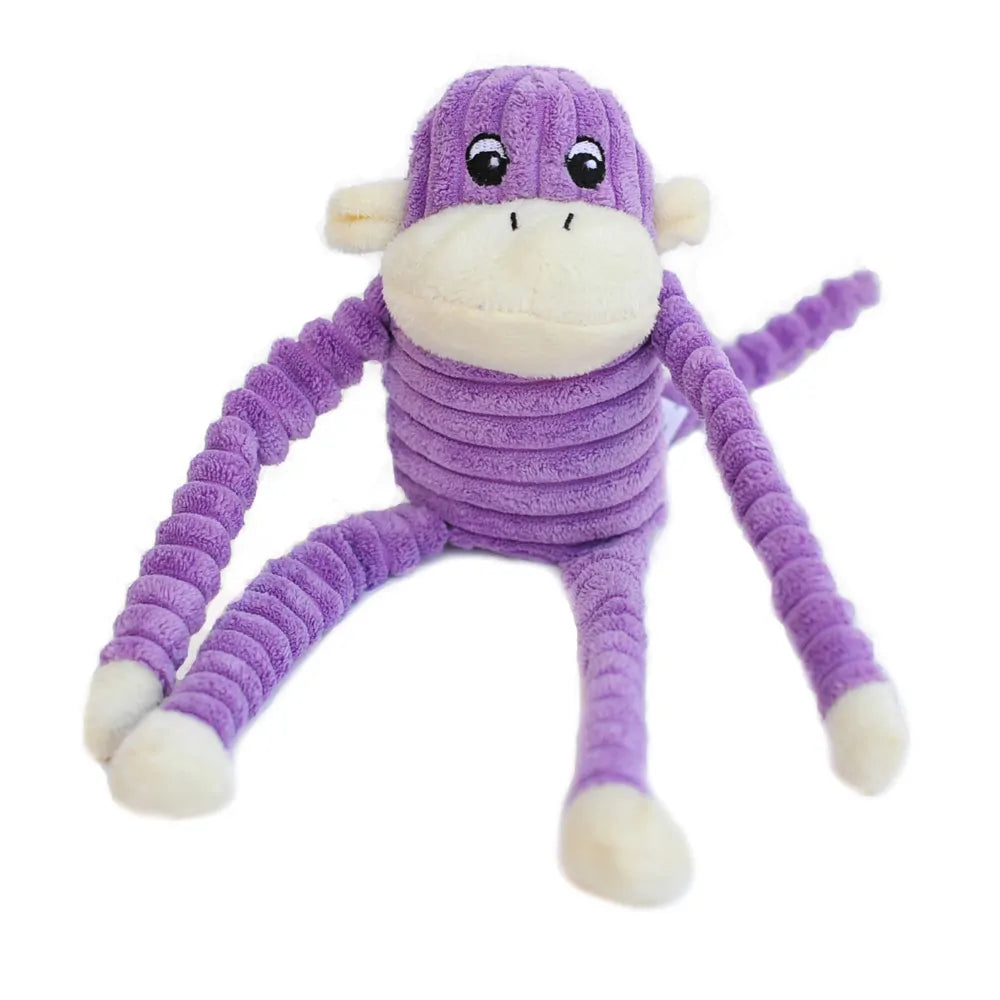 Zippypaws Plush Toys For Dog Spencer the Crinkle Monkey – Small Purple