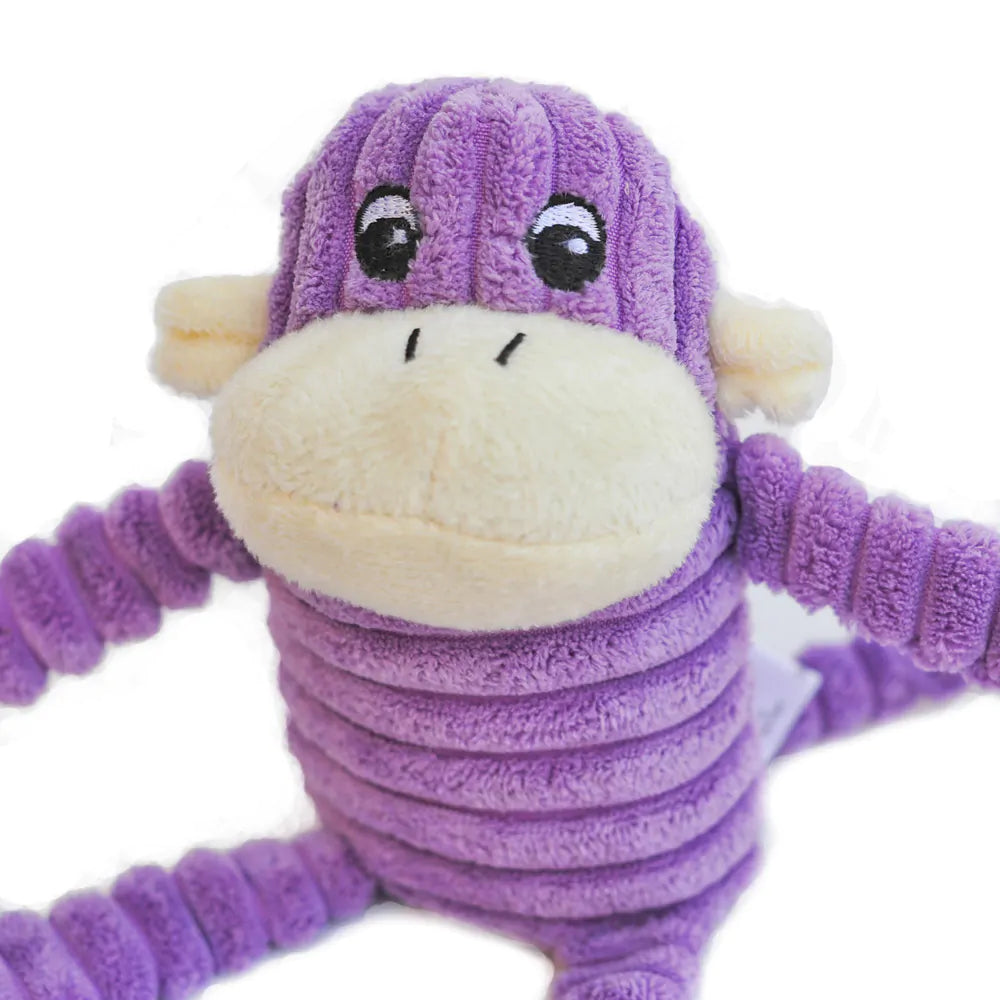 Zippypaws Plush Toys For Dog Spencer the Crinkle Monkey – Small Purple