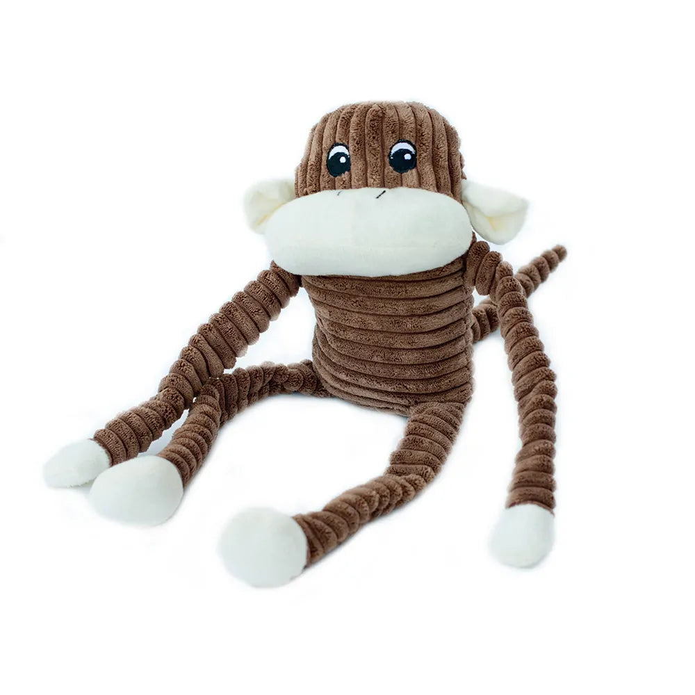 Zippypaws Plush Toys For Dog Spencer the Crinkle Monkey – Large Brown